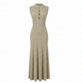 Ribbed High Neck Knit Maxi Dress