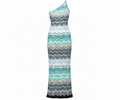 Aqua Chevron ZigZag Knit Maxi Dress