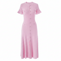 Buttoned Knit Midi Dress