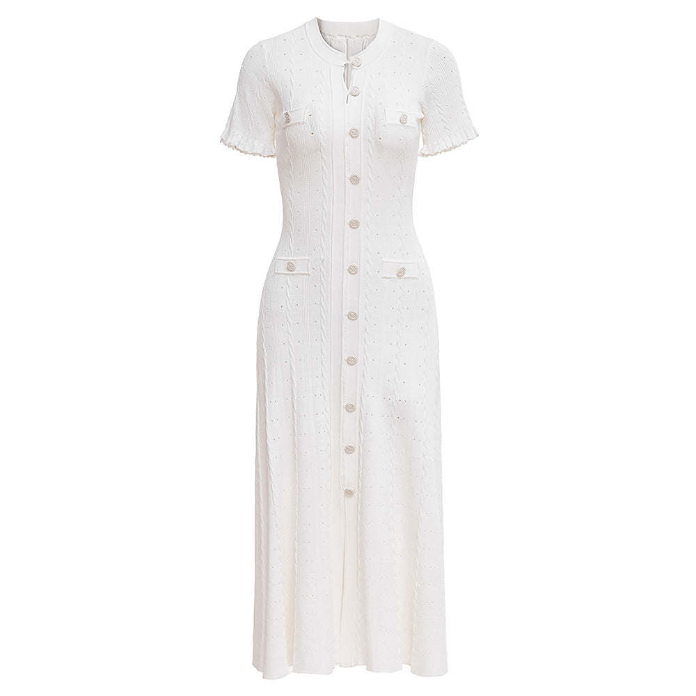 Knit Midi Dress - White