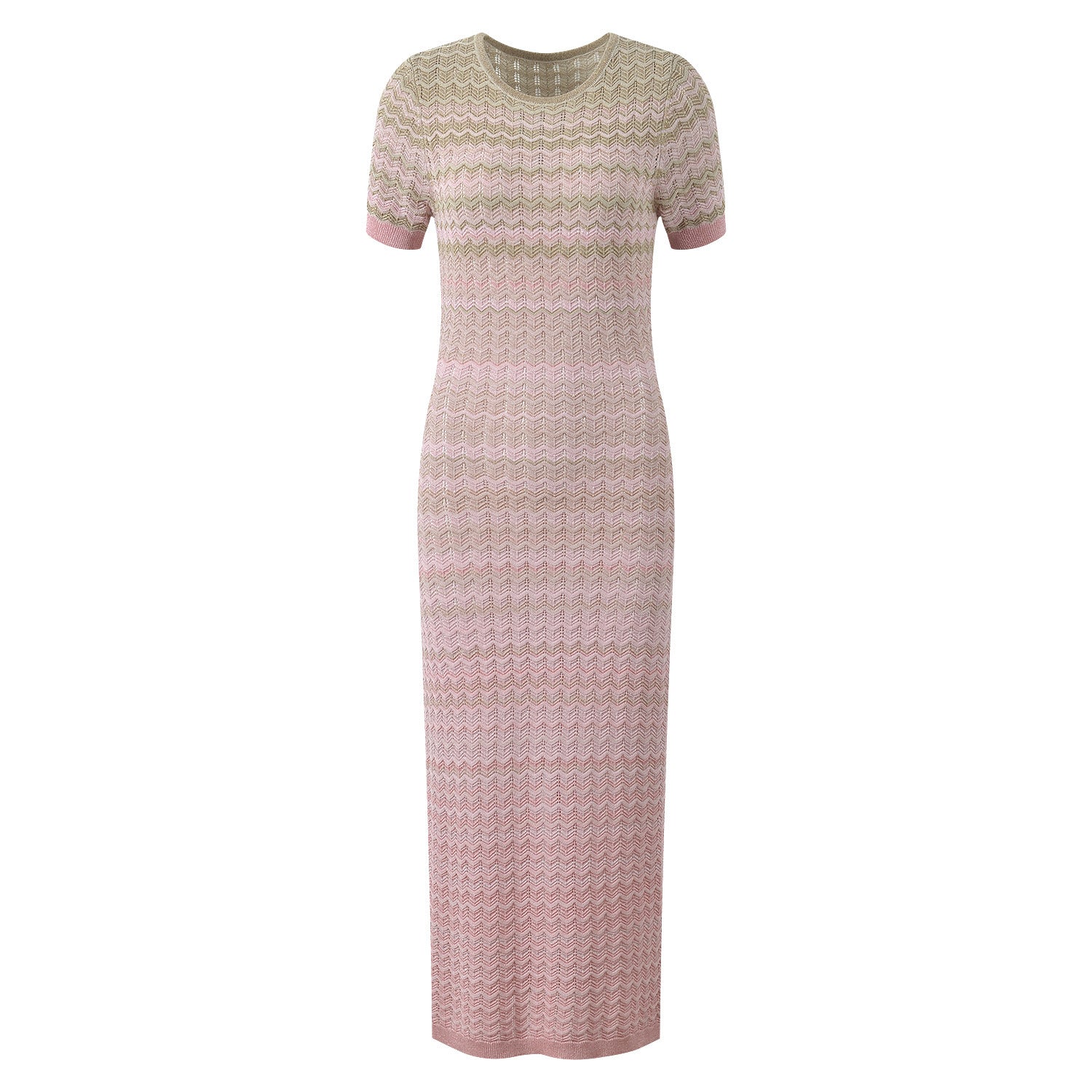 Short Sleeve Ombré Knit Maxi